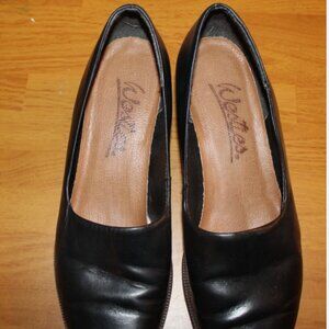 Vintage Westies Leather Black Heeled Loafers - Made in Brazil - Shoes 8.5 W